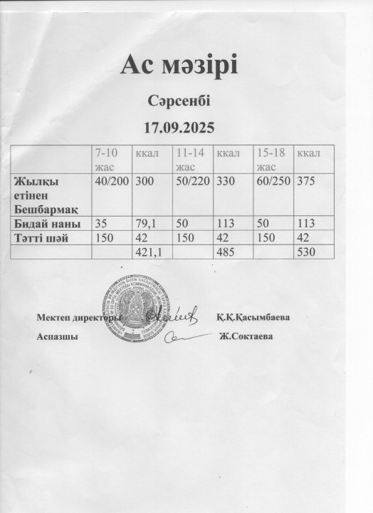 ас мәзірі 17.09.2025
