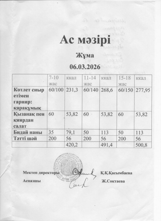 Ас мәзірі
